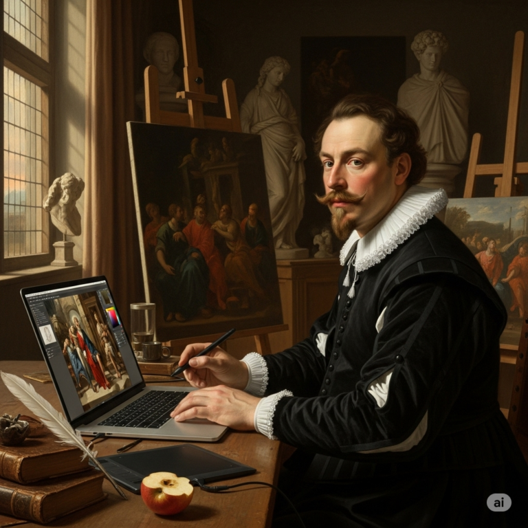 Rubens Selbstporträt mit Laptop